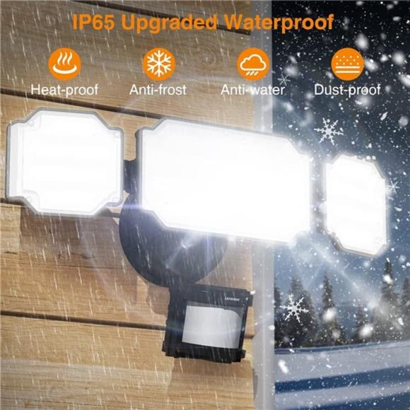Motion Sensor Outdoor Lights, 48W 5200LM LED Security Lights, IP65 Waterproof - Picture 5 of 7
